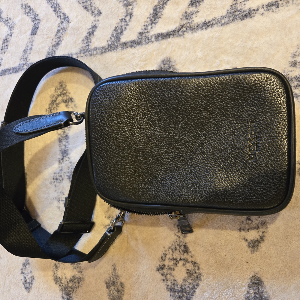 Coach Black Crossbody Bag with Leather Finish